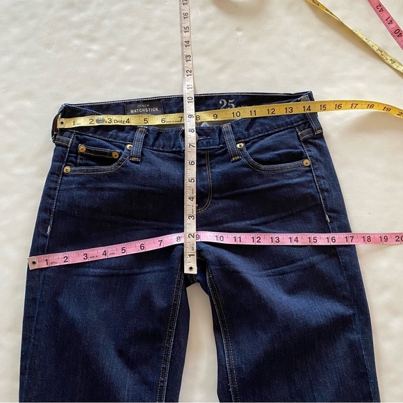 Jcrew Matchstick Jeans Womens XS Waist 25 Dark Blue Low Rise Slim Stretch J Crew - Picture 7 of 13